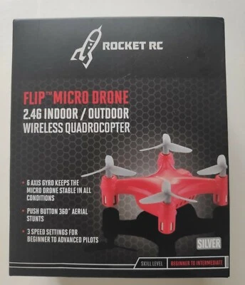 Flip Micro Quadcopter  Drone Mini Copter Drone Rocket RC RTF SILVER Free Ship !! - Image 1 of 4