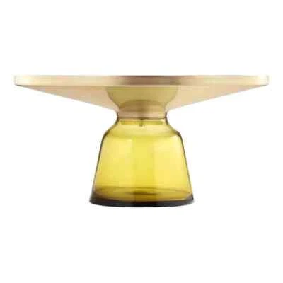 Pangea Home Belinda Modern Glass Coffee Table in Gold & Yellow - New in Box - Image 1 of 3