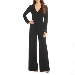 Mono Badgley Mischka negro con puño con cuentas talla 8 $219 - Imagen 1 de 4
