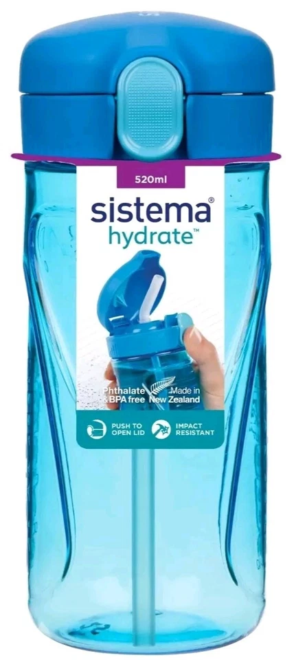 Sistema Quick Flip Straw Water Drink Juice Bottle School Office Work Gym 520ml - Image 1 of 1