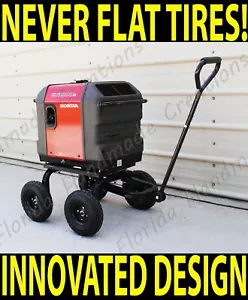 Kit de ruedas todo terreno estilo vagón para generador Honda EU3000 es NUNCA NEUMÁTICOS PINCHADOS - Imagen 1 de 7