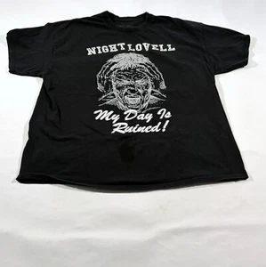 Night Lovell MY DAY IS RUINED Black Crew Short Sleeve Print Tee T-shirt Sz 2XL - Picture 1 of 10