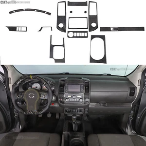 15pcs Carbon Fiber interior Trim Sticker Cover Set Fits Nissan Frontier 2013-21 - Picture 1 of 11