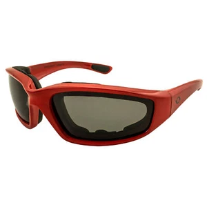 Hurricane Vortex Sport Foam Padded Riding Goggles Red + Polarized Smoke Lens - Picture 1 of 8