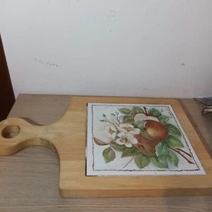 sottopentola in legno e ceramica hand made usato ottime condizioni - Foto 1 di 9