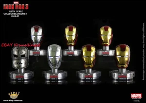 King Arts Iron Man Figure 1/5 Deluxe Helmet Head Set di 7 pezzi Ironman 3 in magazzino - Foto 1 di 12