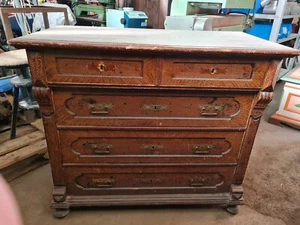 alte antike Kommode Schrank Kleiderschrank Wäscheschrank Bauernschrank - Bild 1 von 9