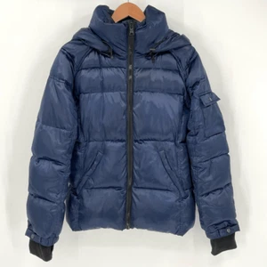S13 New York Kylie Down Feather Hooded Puffer Jacket Gloss Navy Women Medium - Picture 1 of 9