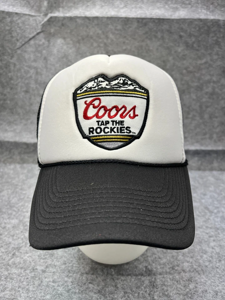 DE COLECCIÓN Coors Tap The Rockies Sombrero Gorra Snap Back Adulto OS Negro Poliéster Camionero Foto 1 de 4