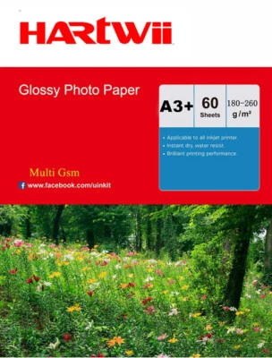 HARTWII 60 Sheets A3+ A3 Plus High Glossy Photo Paper Inkjet Paper 329x438mm 180-260Gsm