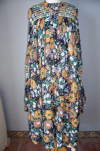 Vintage Jean Varon Paisley Floral Print Dress with Amazing Sleeves, size 9/10 - Picture 1 of 12