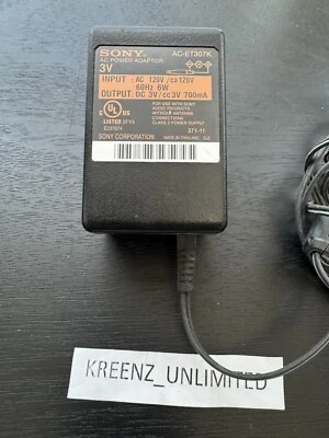 Adaptador de corriente original SONY AC-ET307K para grabadora/reproductor Sony MiniDisc Foto 1 de 4