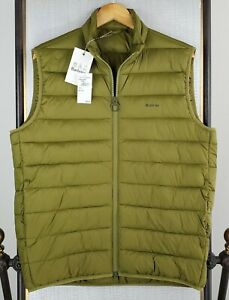 NWT $180 BARBOUR Size Large Olive Drab Green Full Zip Puffy Vest Gilet Mens 