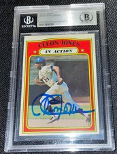 CLEON JONES SIGNED 1972 TOPPS NEW YORK METS #32 BECKETT AUTHTHENTICATED 089
