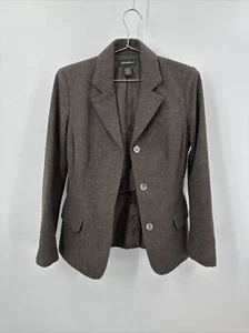 LL Bean Damen Größe S Petite Wollblazer Sportmantel Polyesterfutter braun grau - Bild 1 von 7