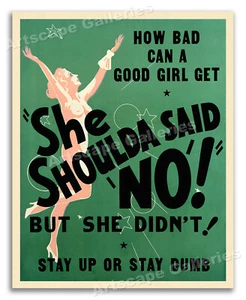 """She Shoulda Said No!" - 1949 Estilo Vintage Bad Girl Reefer Madness Póster de Película - Imagen 1 de 10