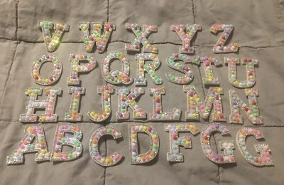 25 шт. нашивки с буквами утюгом или нашивкой бисером и стразами украшение 1 и 7/8 дюйма T - Изображение 1 из 4