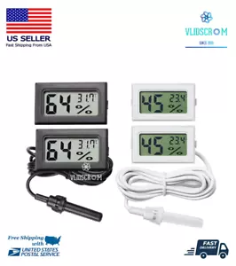 Mini LCD Digital Thermometer Hygrometer Aquarium Humidity Meter Gauge Fahrenheit - Picture 1 of 25