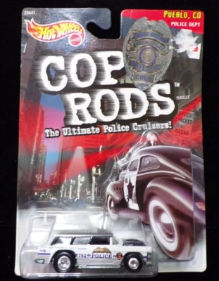 1999 Hot Wheels Cop Rods CHEVY NOMAD - PUEBLO, CO POLICE - Card #23441 - Image 1 of 3
