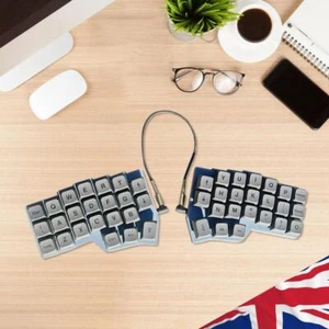 Split Keyboard Wired Ergonomics Keyboard Hot Swap QMK/VIAL (Graue Holzachse) - Bild 1 von 9