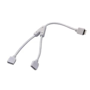 4 pines planos 1 a 2 conector divisor hembra/macho cable tira de luz LED RGB - Imagen 1 de 2