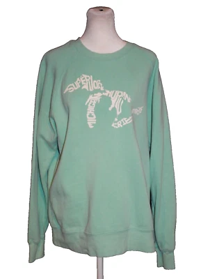 Women's Oversized Size S Sweatshirt Michigan The Great Lakes Robins Egg Blue - Image 1 of 2