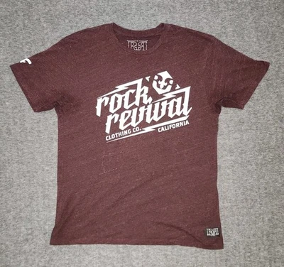 Rock Revival T-Shirt Mens Large Burgandy Measurements in Description - Image 1 of 4