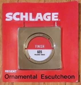 NEW - SCHLAGE REGENT P507-755 STEMMA ORNAMENTALE 605 OTTONE FINITO 36-003 - Foto 1 di 2