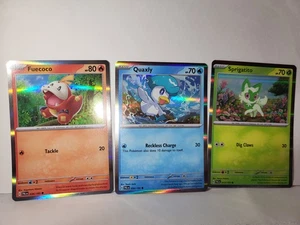 Sprigatito 013, Fuecoco 034 Quaxly, 050/193 Pokemon TCG Paldea Evolved Starters - Picture 1 of 5