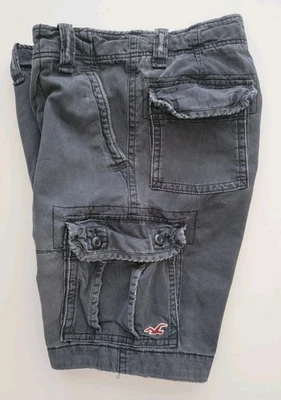 Hollister Cargo Shorts Sz 34 x 10" Gray Heavyweight Broken-in  - Image 1 of 4