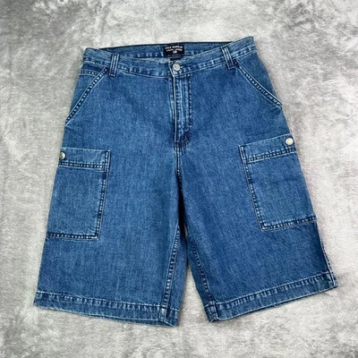 Polo Ralph Lauren Jeans Co. Denim Cargo Shorts Womens 16 Blue Carpenter 11" - Image 1 of 4