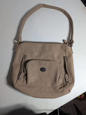 Bolso de Hombro Multi Sac Tostado Marrón Claro, 3 Compartimentos Doble Correa Bolsillos Foto 1 de 4