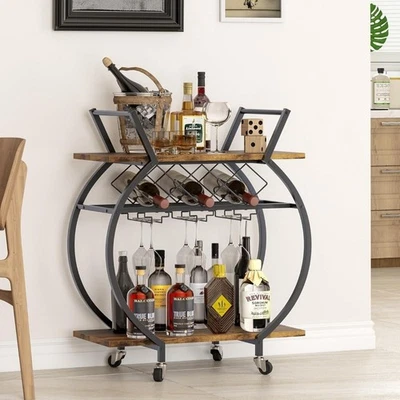 Huhote Rotundity Serving Trolley (Brown) - Image 1 of 4