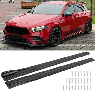 86.6" Side Skirts Rocker Panel Extension Splitter For Mercedes A-Class W176 W177 - Image 1 of 4