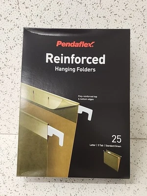 Pendaflex Reinforced Hanging Folders  5 Tab Positions Letter Size/Standard Green - Image 1 of 4