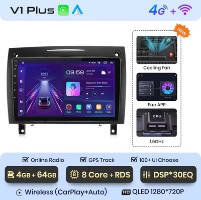 Autoradio Merceds SLK R171 2004-2011 CarPlay-AndroidAuto Wireless 4G+64GB 8Core - Immagine 1 di 4