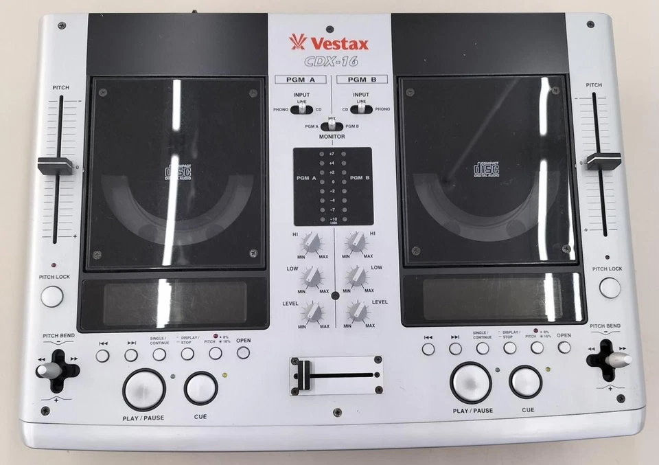 Vestax CDX-16 Dual CD Player DJ Mixer Riemen ersetzt voll funktionsfähig Japan AC100V - Bild 1 von 4