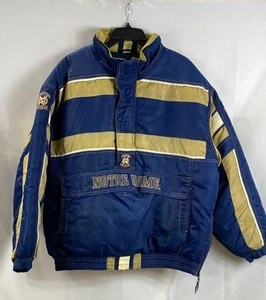 Starter Men Blue/Gold Notre Dame Jacket L - Picture 1 of 7