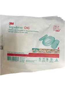 3M Tegaderm CHG (1657) 3.5 X 4.5"--lot of 9 Exp 2024/10/30 - Picture 1 of 2