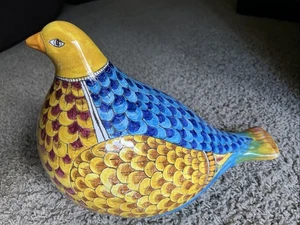 Handbemalter italienischer Keramik Vogel, signiert Cochinelli, 11 Zoll groß, volkstümlich - Bild 1 von 12
