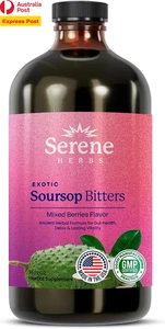 Serene Herbs Soursop Bitters Liquid - Organic Herbal Sour Sop Guanabana with Bla - Picture 1 of 14