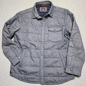 UNTUCKit Navy Blue Herringbone Button Snap “Vinifera” Jacket Coat Size XL Wool - Picture 1 of 11