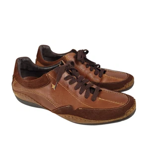 PIKOLINOS Hombres Zapatos 44 EE. UU. 10-10.5 Marrón Cuero Gamuza Cordones Informales Tenis - Imagen 1 de 14