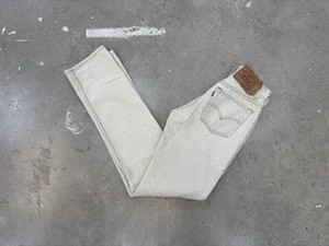 Jeans Levis 501 donna W28 L34 (W26 xL32) beige denim made in USA vintage anni 90 - Foto 1 di 15