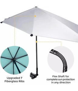 G4 FREE (Lot Of 2) UPF 50+ Adjustable Beach Umbrella XL with Universal Clamp - Picture 1 of 16