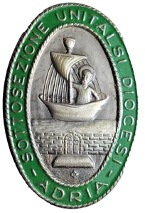 Medaglia UNITALSI    smaltata   Diocesi  di  ADRIA - Imagen 1 de 2