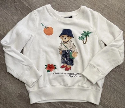 Polo Ralph Lauren Polo Oso Cuello Redondo Sudadera Juvenil M 8-10 Blanco Moda Oso Foto 1 de 4
