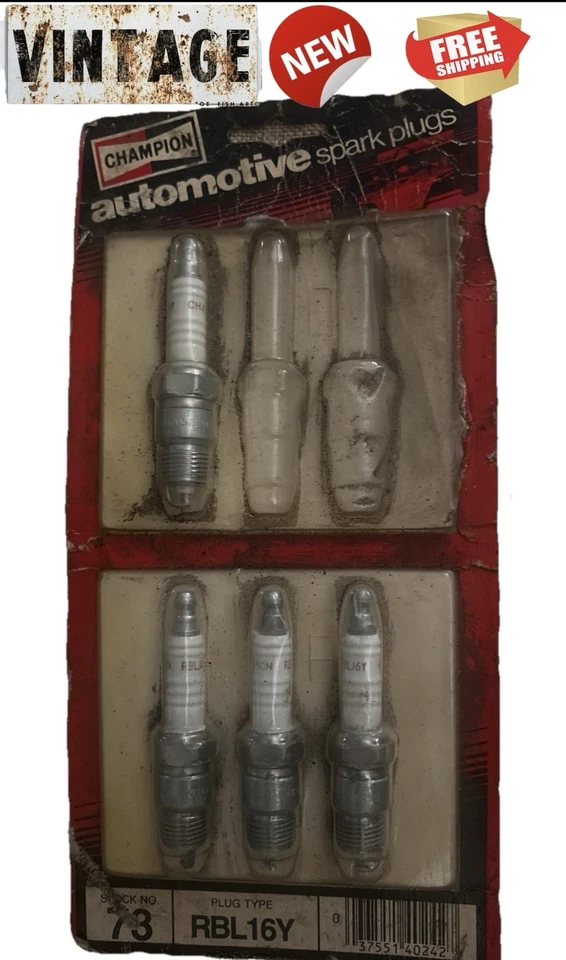 4 - PACK, CHAMPION RBL16Y RBL 16Y Spark Plugs,Stock No. 35,29655,Vintage,NOS - Image 1 of 4