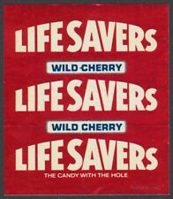 Vintage decal LIFE SAVERS Wild Cherry for countertop display unused excellent++