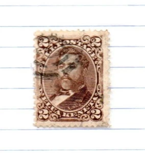 Hawaii Stamp Sc35 brown 2 cent used 1875 King David Kalakana - Picture 1 of 7